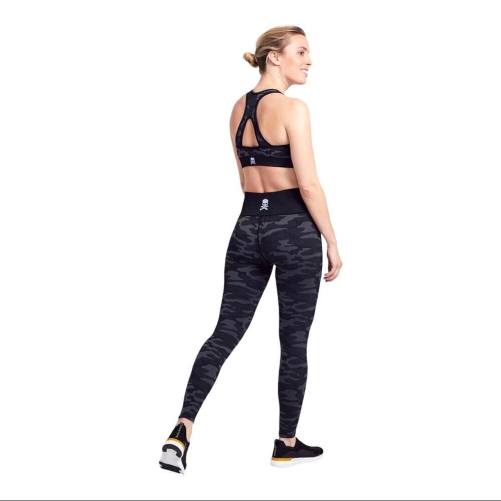 SOULCYCLE Camo Seamless Yoga Tights Leggings Pants Black Gray High-Rise Small